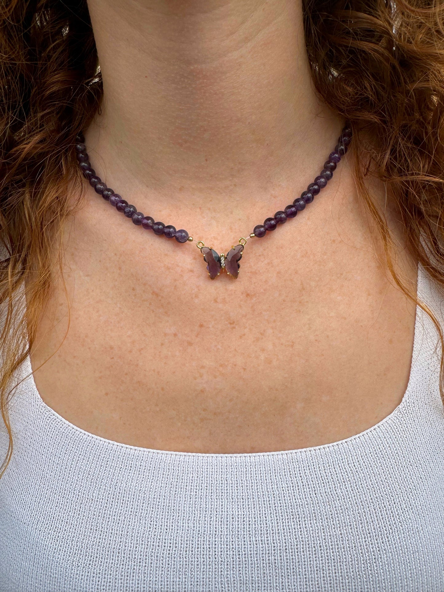 COLLIER PAPILLON AMÉTHYSTE