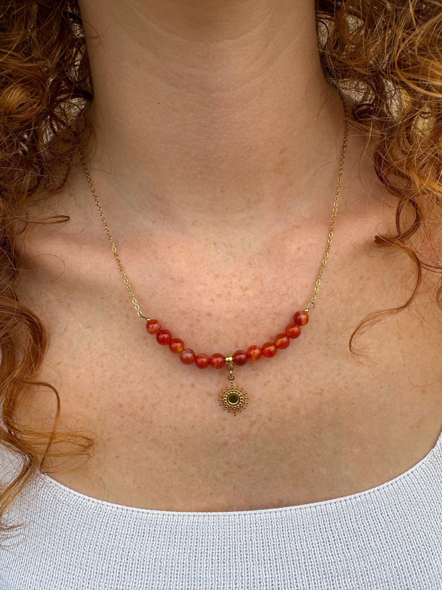 COLLIER SHINY CORNALINE