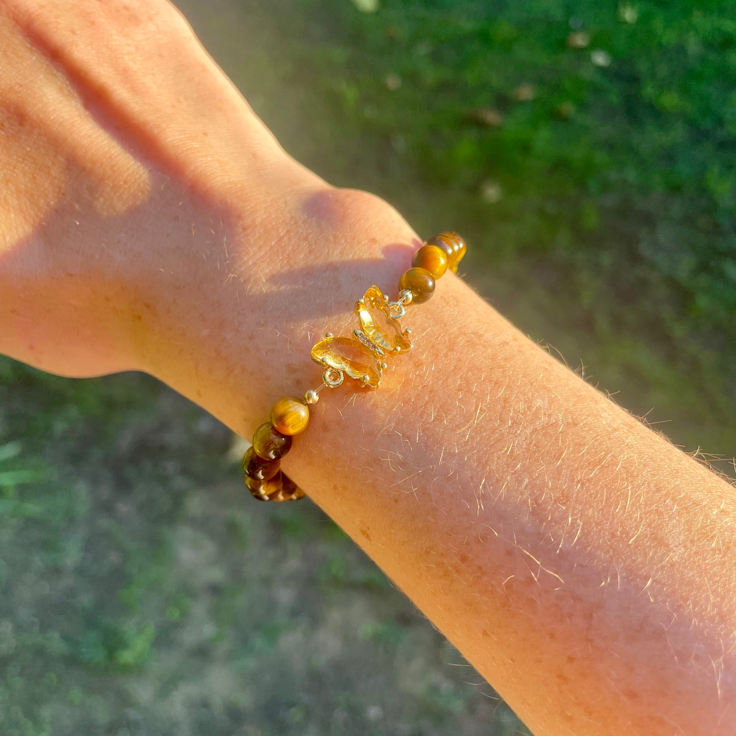 BRACELET PAPILLON ŒIL DE TIGRE