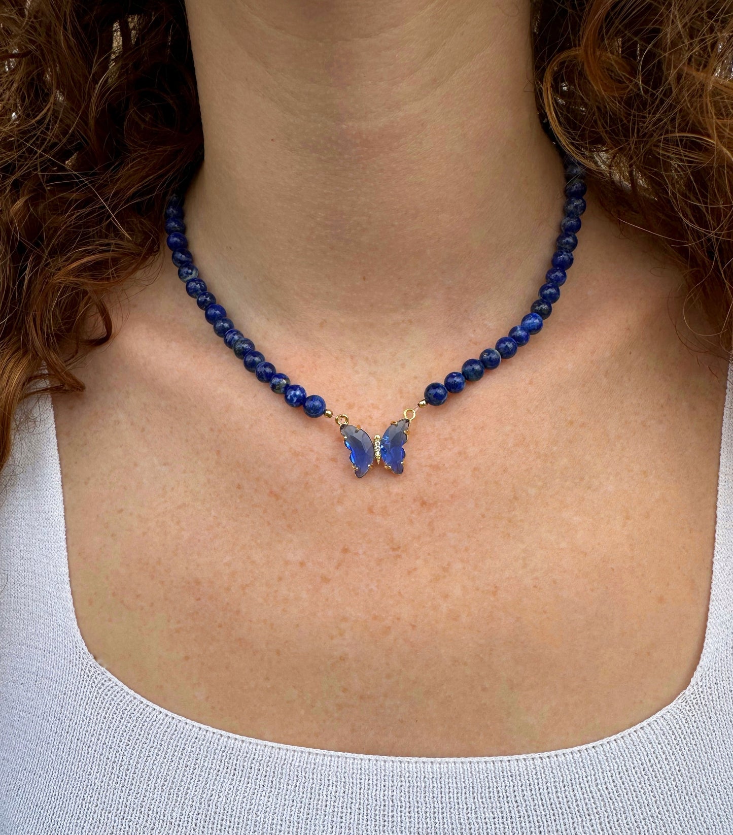 COLLIER PAPILLON LAPIS-LAZULI