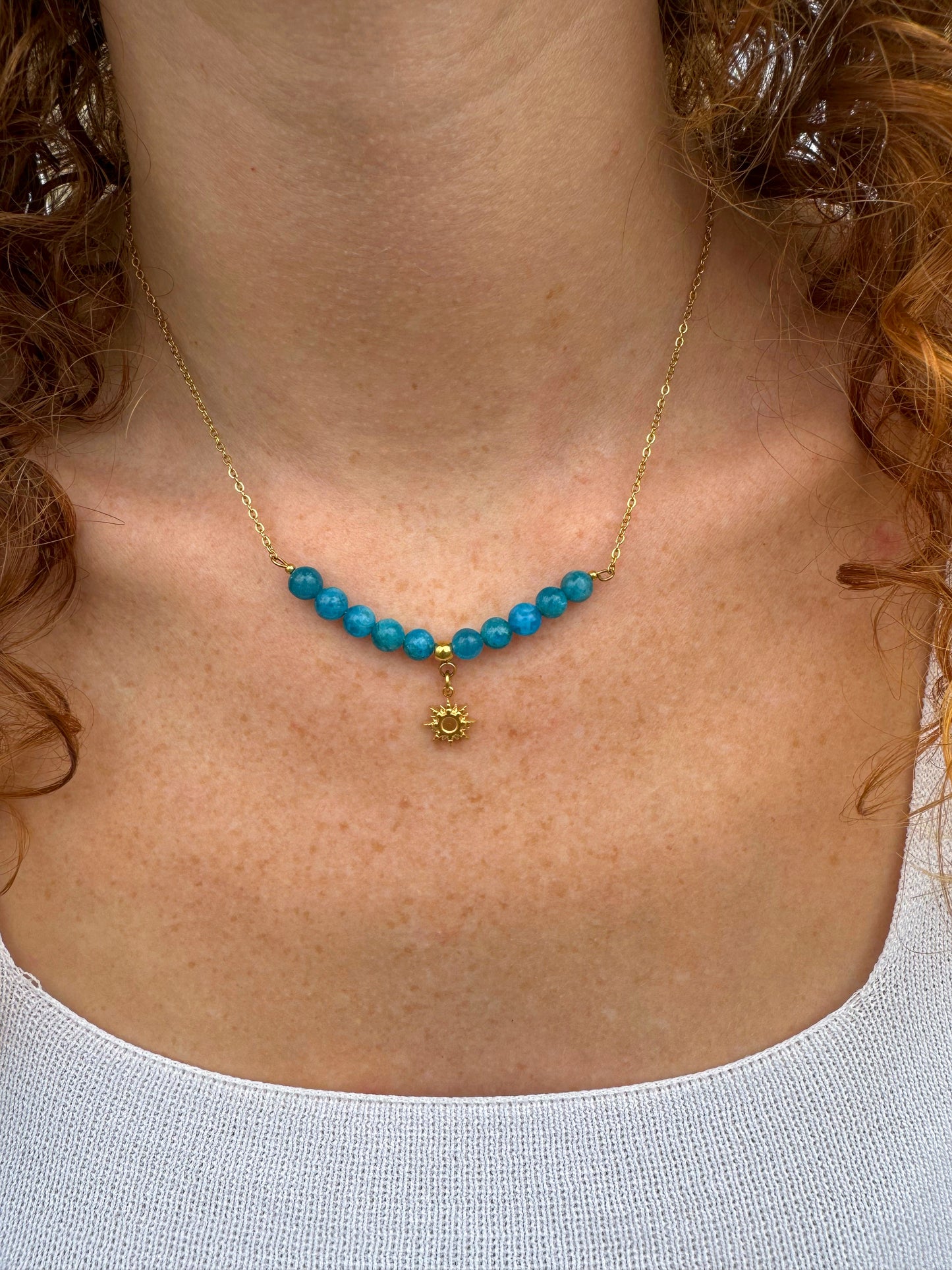 COLLIER AZURA APATITE BLEUE