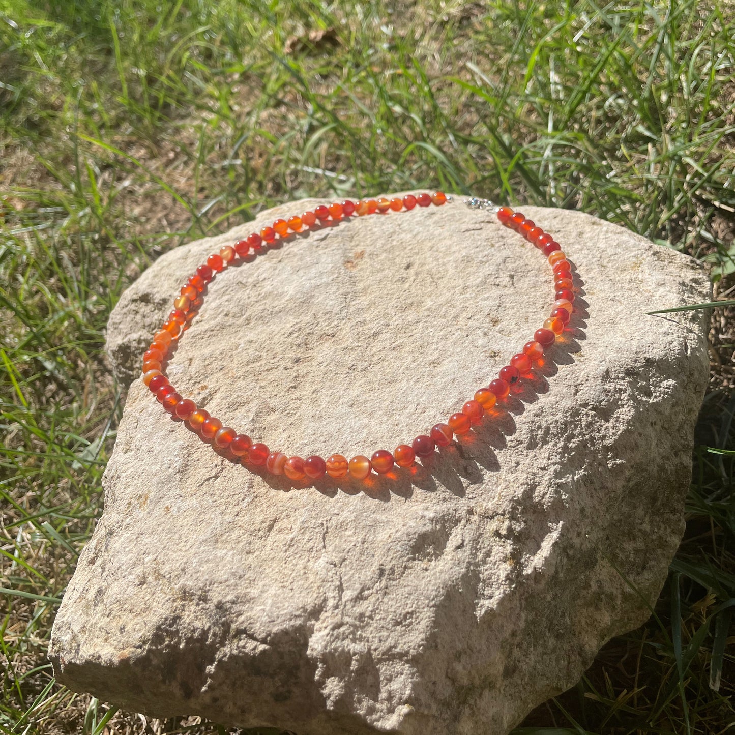 COLLIER PERLES CORNALINE