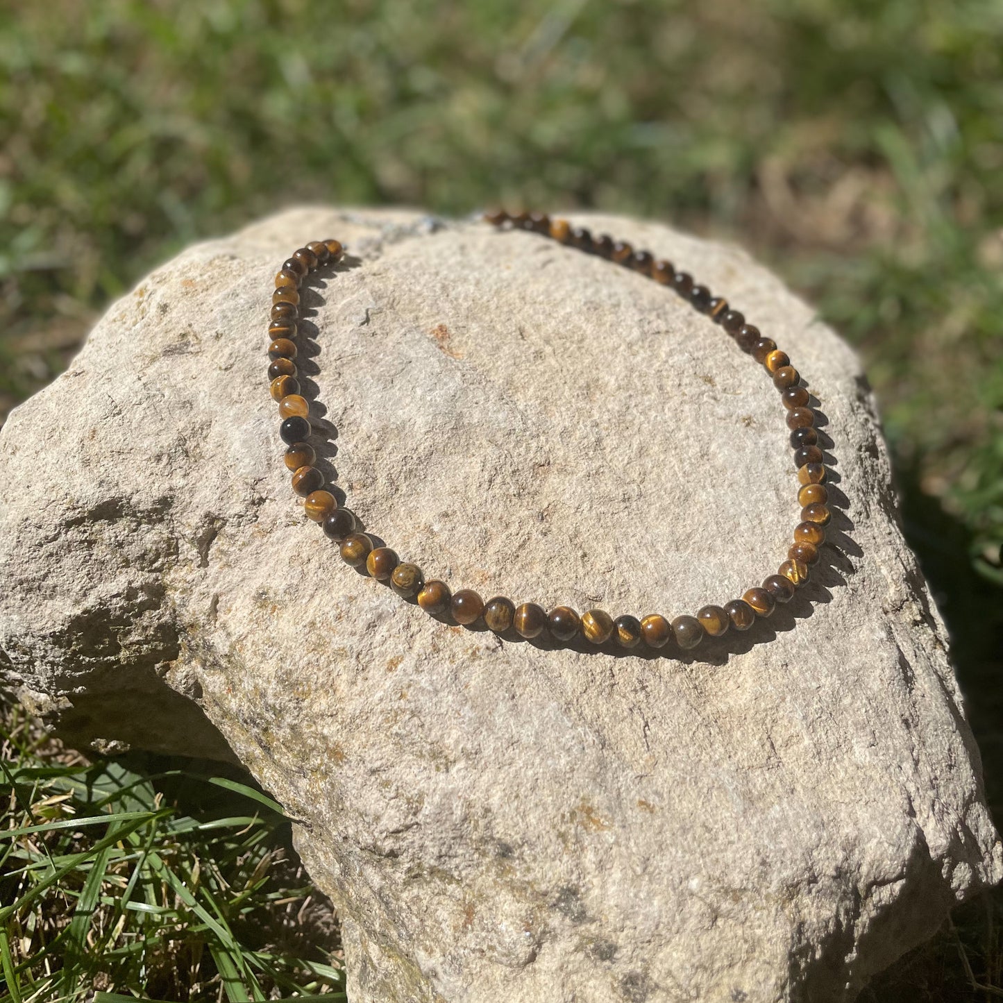 COLLIER PERLES OEIL DE TIGRE