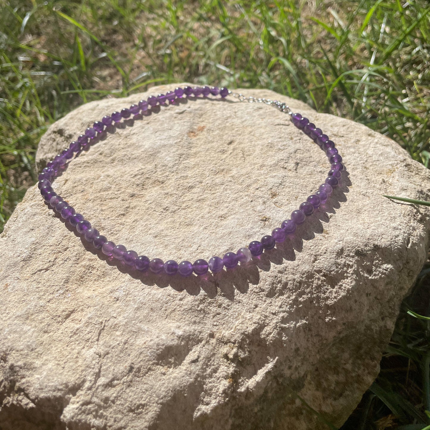 COLLIER PERLES AMÉTHYSTE