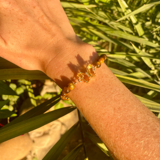 BRACELET PAPILLON ŒIL DE TIGRE