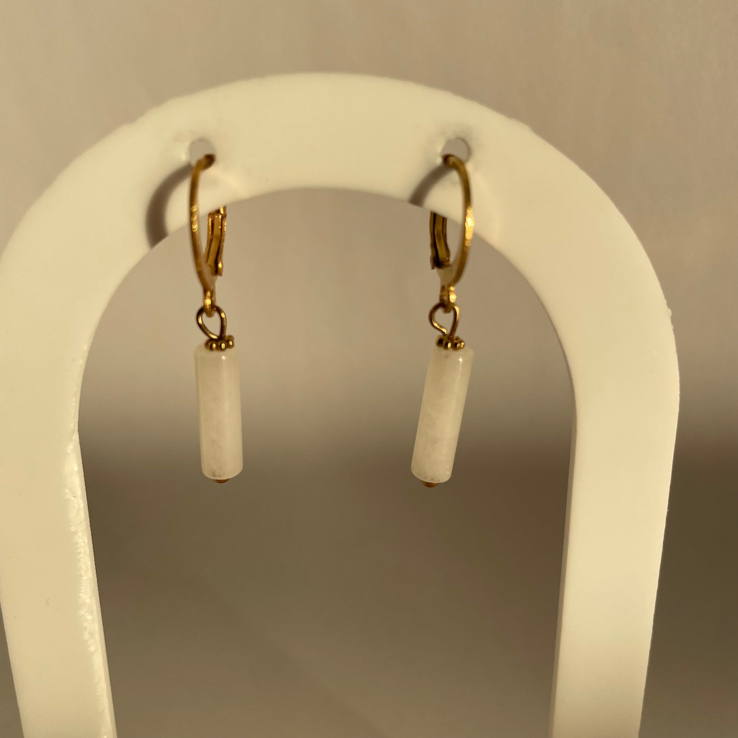BOUCLES D’OREILLES LISA JADE BLANC