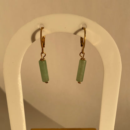 BOUCLES D’OREILLES LISA AVENTURINE VERTE