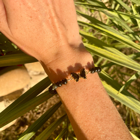 BRACELET PAPILLON OBSIDIENNE NOIRE
