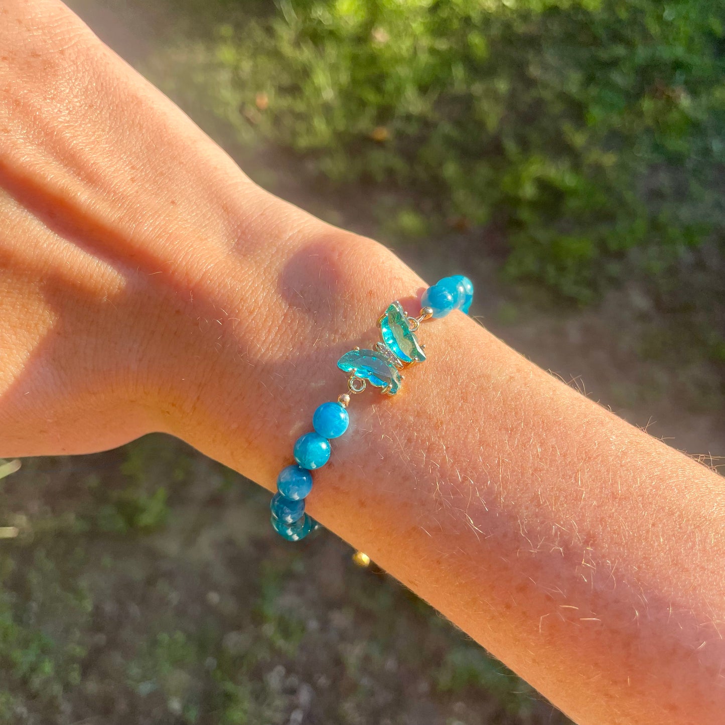 BRACELET PAPILLON APATITE BLEUE