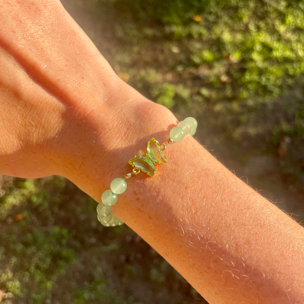 BRACELET PAPILLON AVENTURINE VERTE
