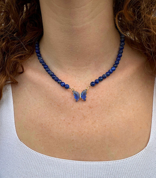 COLLIER PAPILLON LAPIS-LAZULI