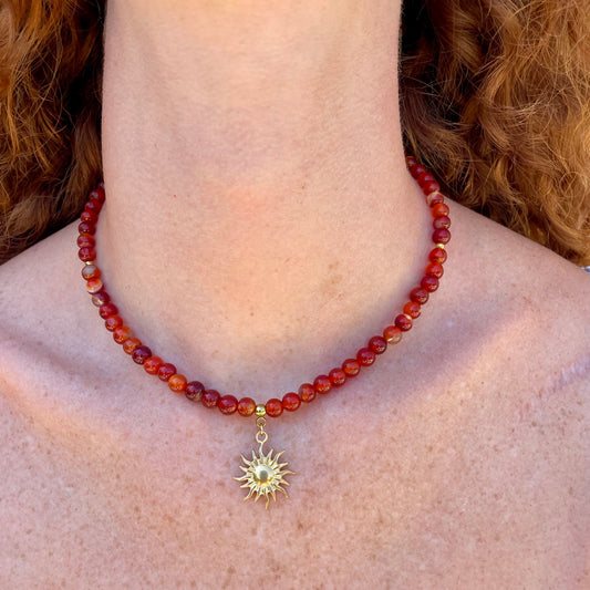 COLLIER SUN CORNALINE