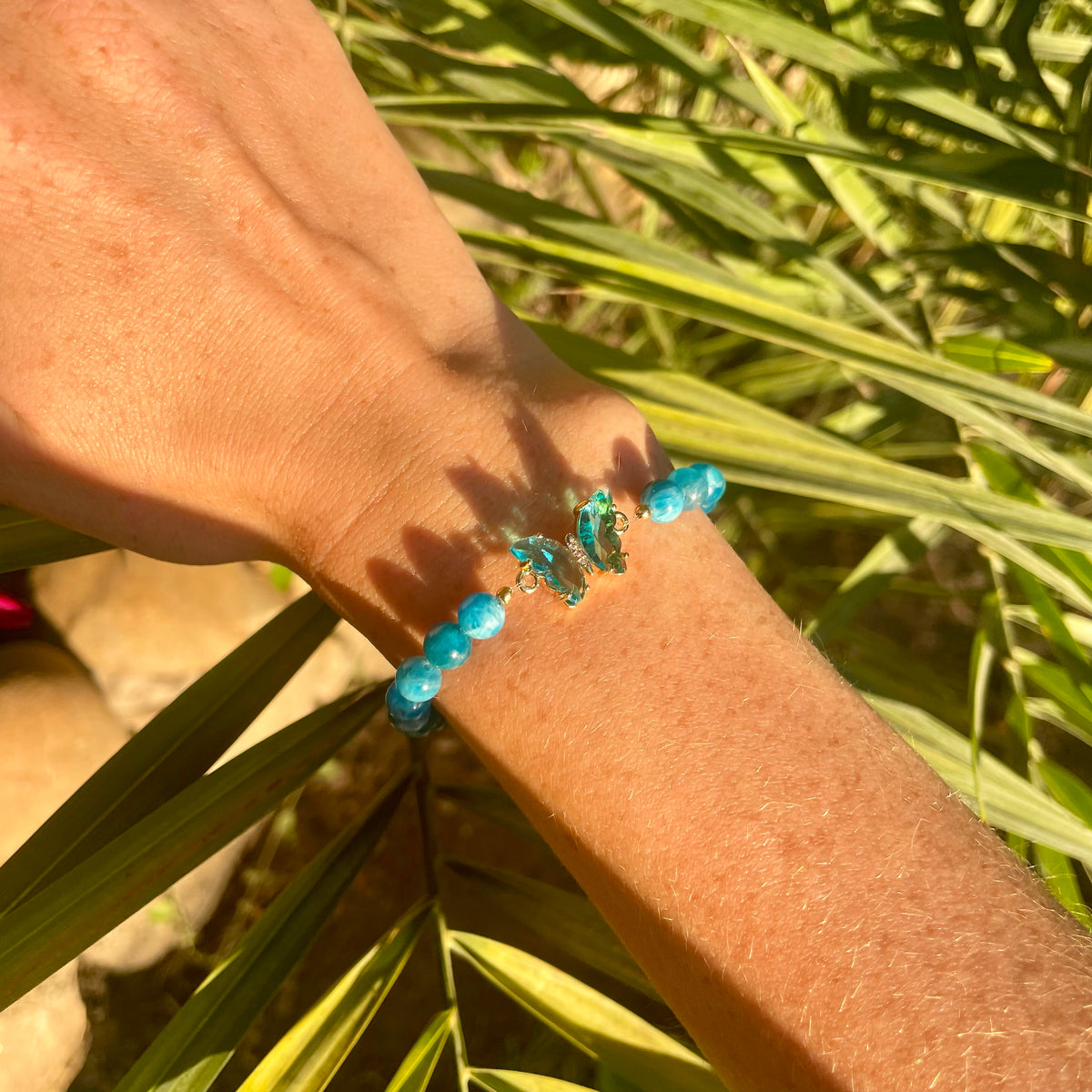 BRACELET PAPILLON APATITE BLEUE