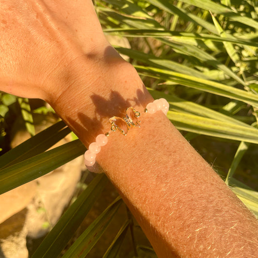 BRACELET PAPILLON QUARTZ ROSE