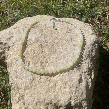 COLLIER PERLES JADE VERT