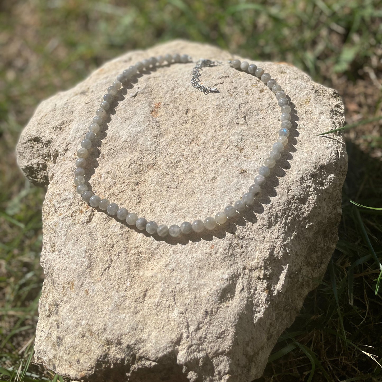 COLLIER PERLES LABRADORITE