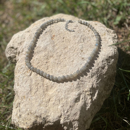 COLLIER PERLES LABRADORITE