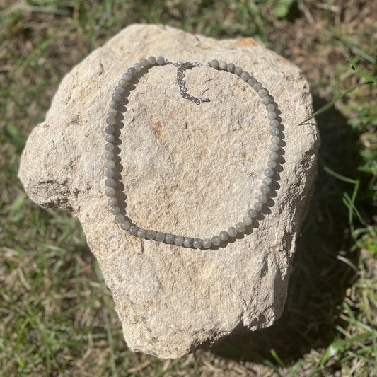 COLLIER PERLES LABRADORITE