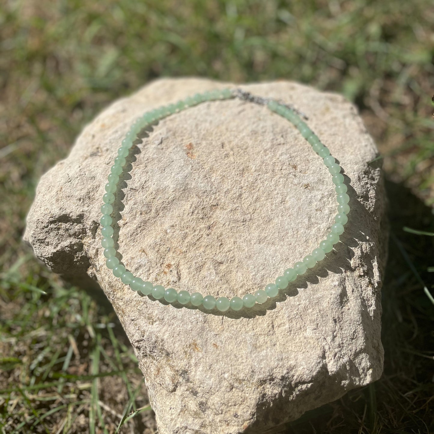 COLLIER PERLES AVENTURINE VERTE