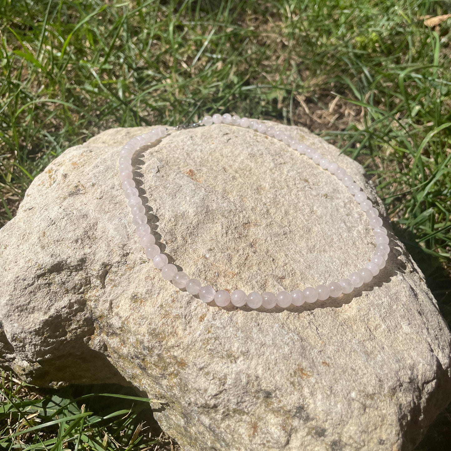 COLLIER PERLES QUARTZ ROSE