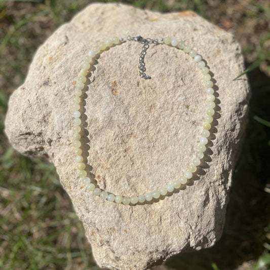 COLLIER PERLES JADE VERT