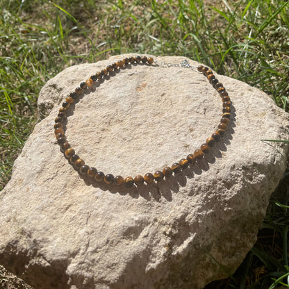 COLLIER PERLES OEIL DE TIGRE