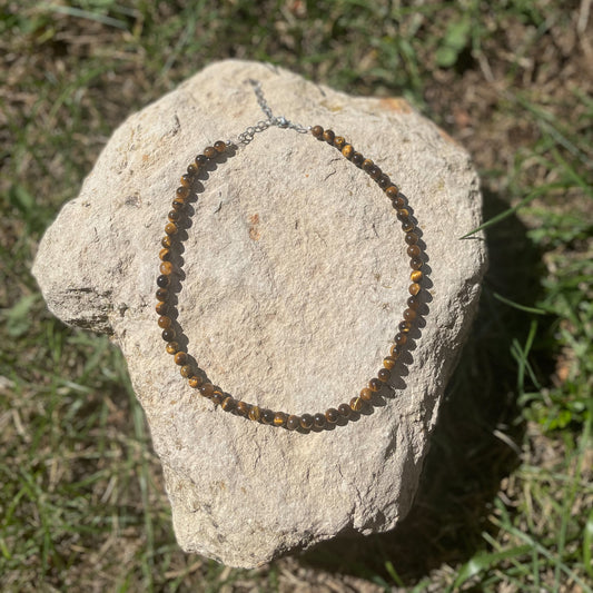 COLLIER PERLES OEIL DE TIGRE